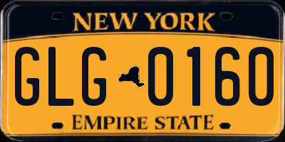 NY license plate GLG0160