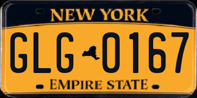 NY license plate GLG0167