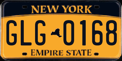 NY license plate GLG0168