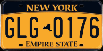 NY license plate GLG0176