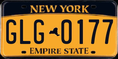 NY license plate GLG0177