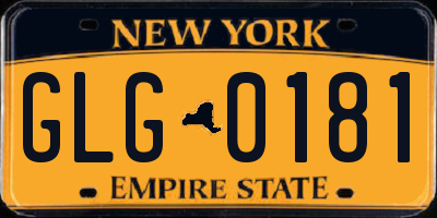 NY license plate GLG0181