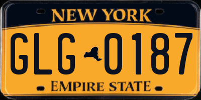NY license plate GLG0187