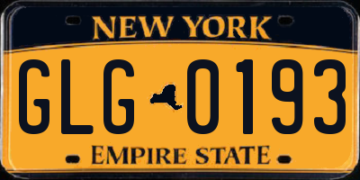 NY license plate GLG0193