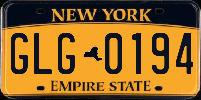 NY license plate GLG0194