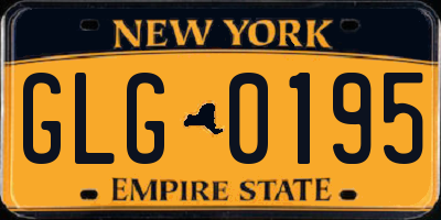 NY license plate GLG0195