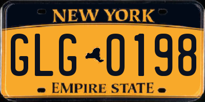 NY license plate GLG0198