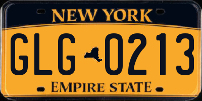 NY license plate GLG0213