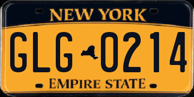 NY license plate GLG0214