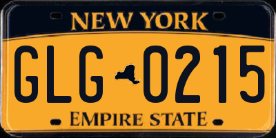 NY license plate GLG0215
