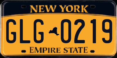 NY license plate GLG0219