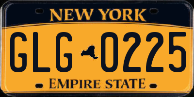 NY license plate GLG0225
