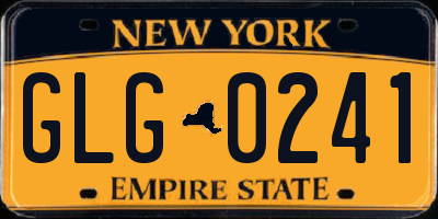 NY license plate GLG0241