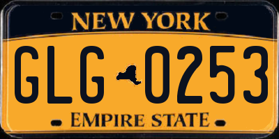 NY license plate GLG0253