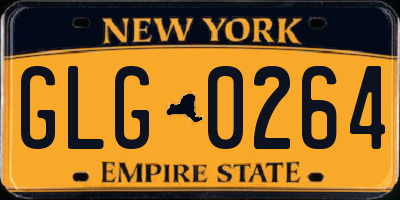 NY license plate GLG0264