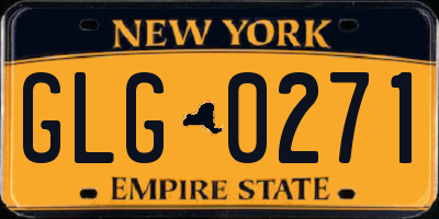 NY license plate GLG0271