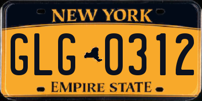 NY license plate GLG0312