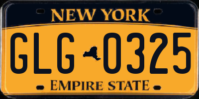 NY license plate GLG0325