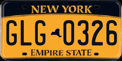 NY license plate GLG0326
