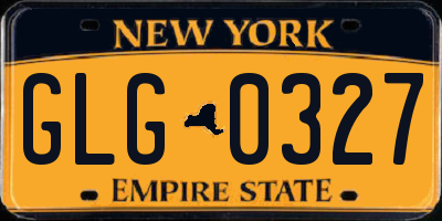 NY license plate GLG0327