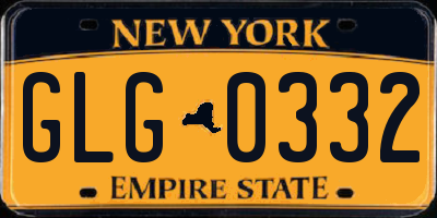 NY license plate GLG0332