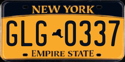 NY license plate GLG0337