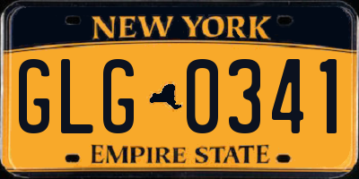 NY license plate GLG0341