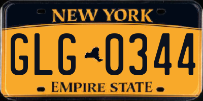 NY license plate GLG0344