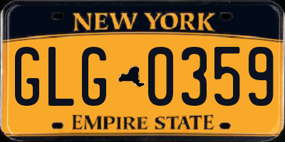 NY license plate GLG0359