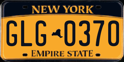 NY license plate GLG0370