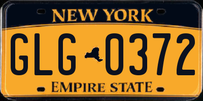 NY license plate GLG0372