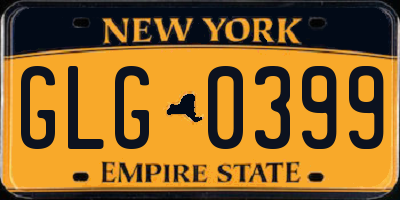 NY license plate GLG0399