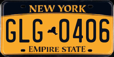 NY license plate GLG0406