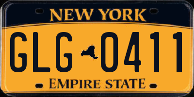 NY license plate GLG0411
