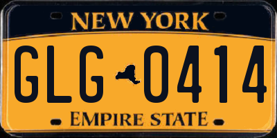 NY license plate GLG0414