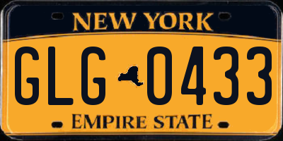 NY license plate GLG0433