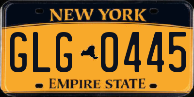 NY license plate GLG0445