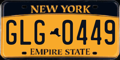 NY license plate GLG0449