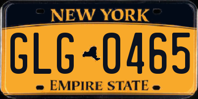 NY license plate GLG0465