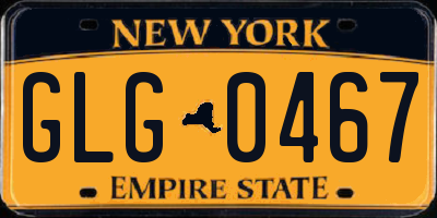 NY license plate GLG0467
