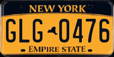 NY license plate GLG0476