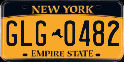 NY license plate GLG0482