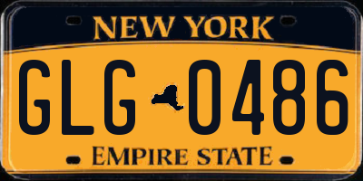 NY license plate GLG0486