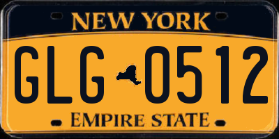 NY license plate GLG0512