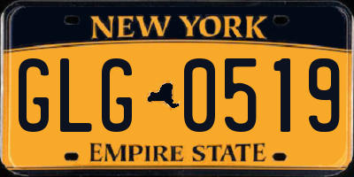 NY license plate GLG0519