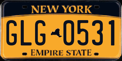 NY license plate GLG0531