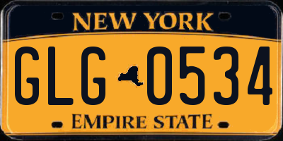 NY license plate GLG0534