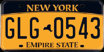 NY license plate GLG0543