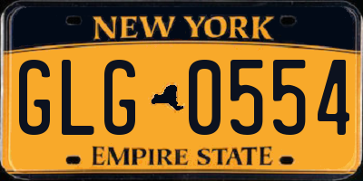 NY license plate GLG0554