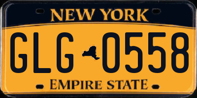 NY license plate GLG0558
